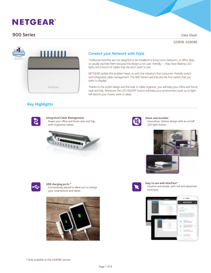 Page n°1 - Manuel utilisateur Netgear GS908