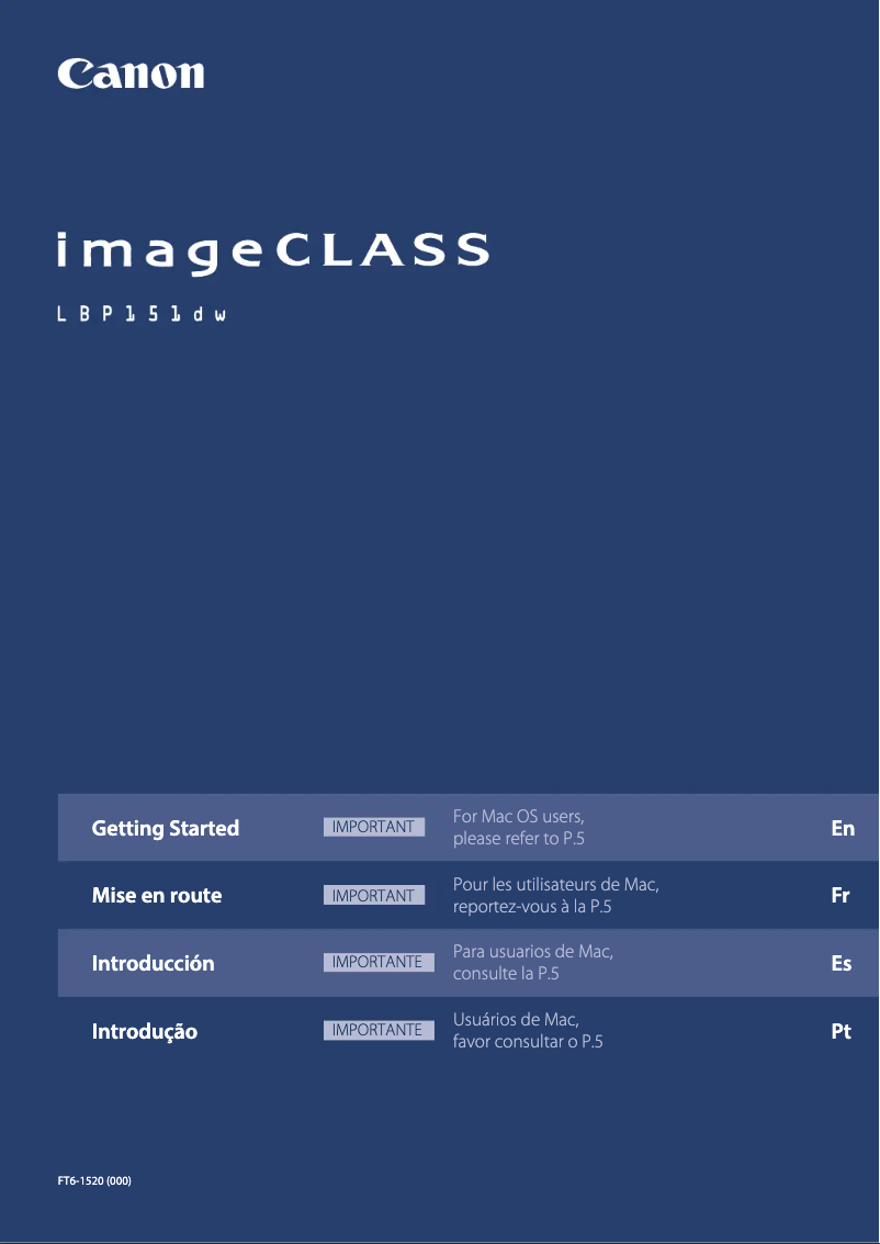 Page n°1 - Manuel utilisateur Canon imageCLASS LBP151dw