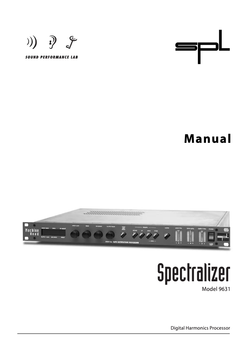 Page n°1 - Manuel utilisateur SPL Spectralizer 9631
