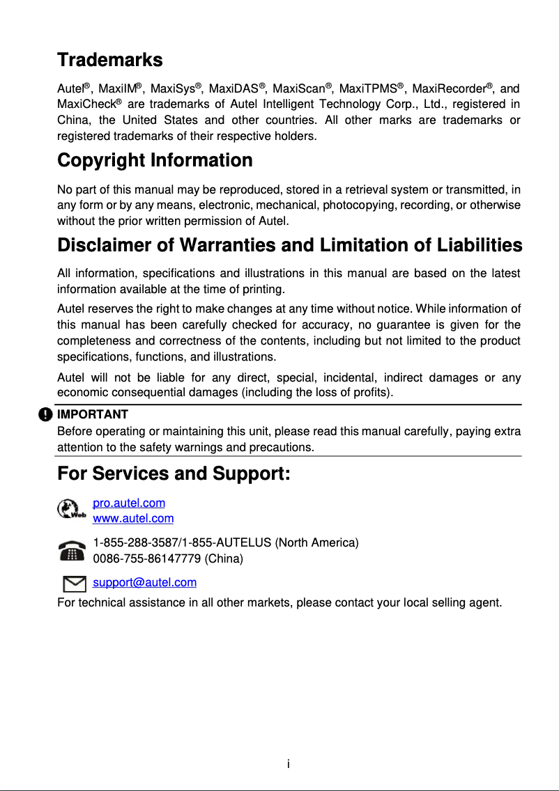 Image de la première page du manuel de l'appareil MaxiIM IM508S