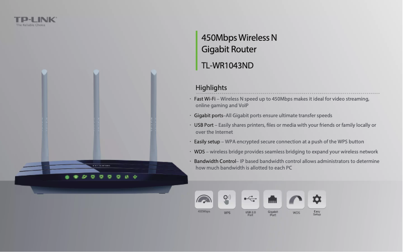 Page n°1 - Fiche technique TP-Link TL-WR1043ND