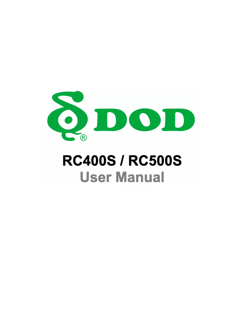 Page n°1 - Manuel utilisateur DOD RC500S