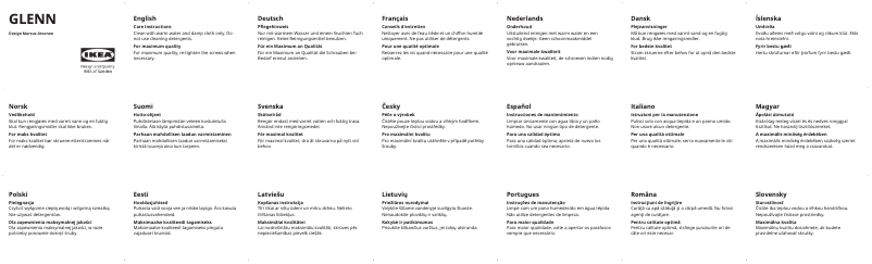 Page 1 de la notice Manuel utilisateur Ikea GLENN 601.317.34