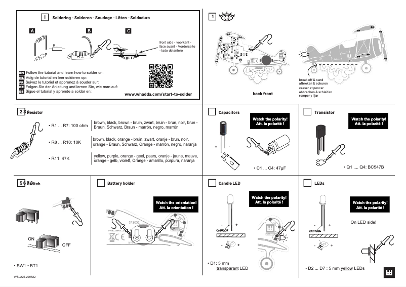 Page 1 de la notice Manuel utilisateur Velleman WSL225