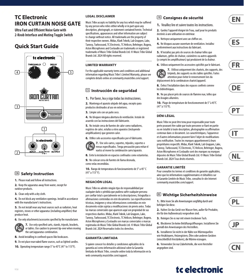 Image de la première page du manuel de l'appareil Iron Curtain Noise Gate