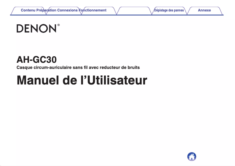 Page 1 de la notice Manuel utilisateur Denon AH-GC30