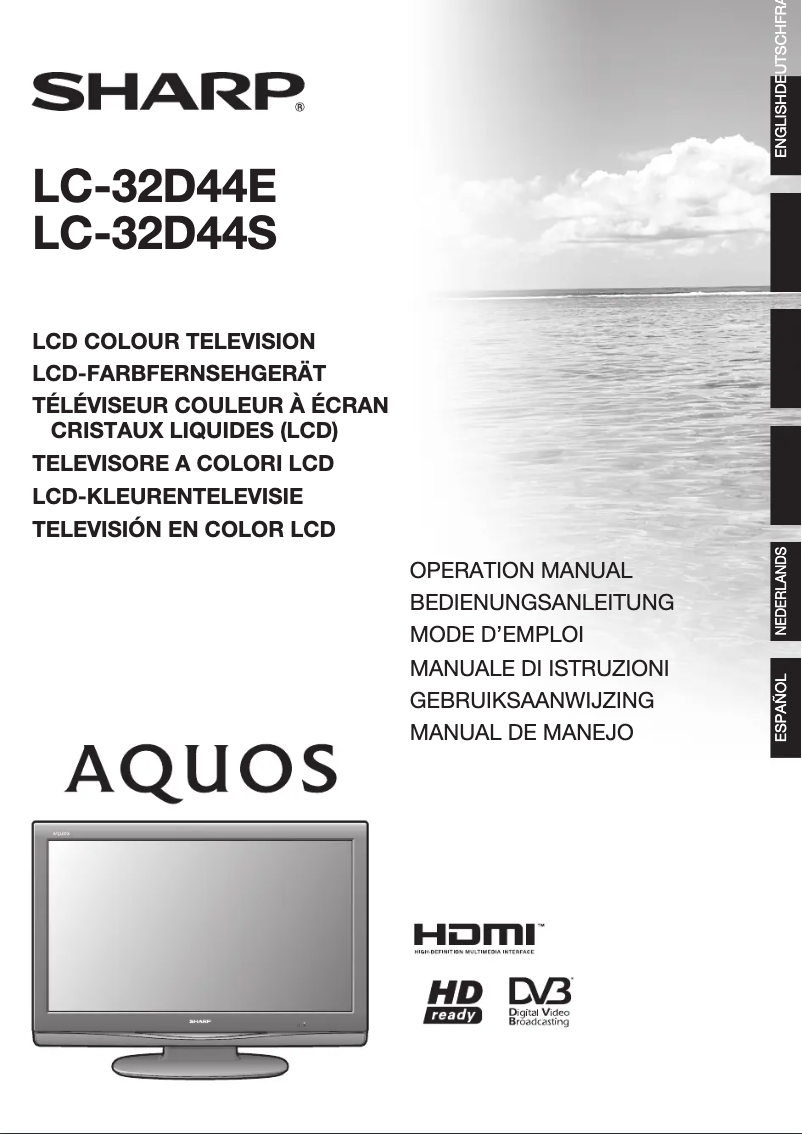 Page 1 de la notice Manuel utilisateur Sharp AQUOS LC-32D44E