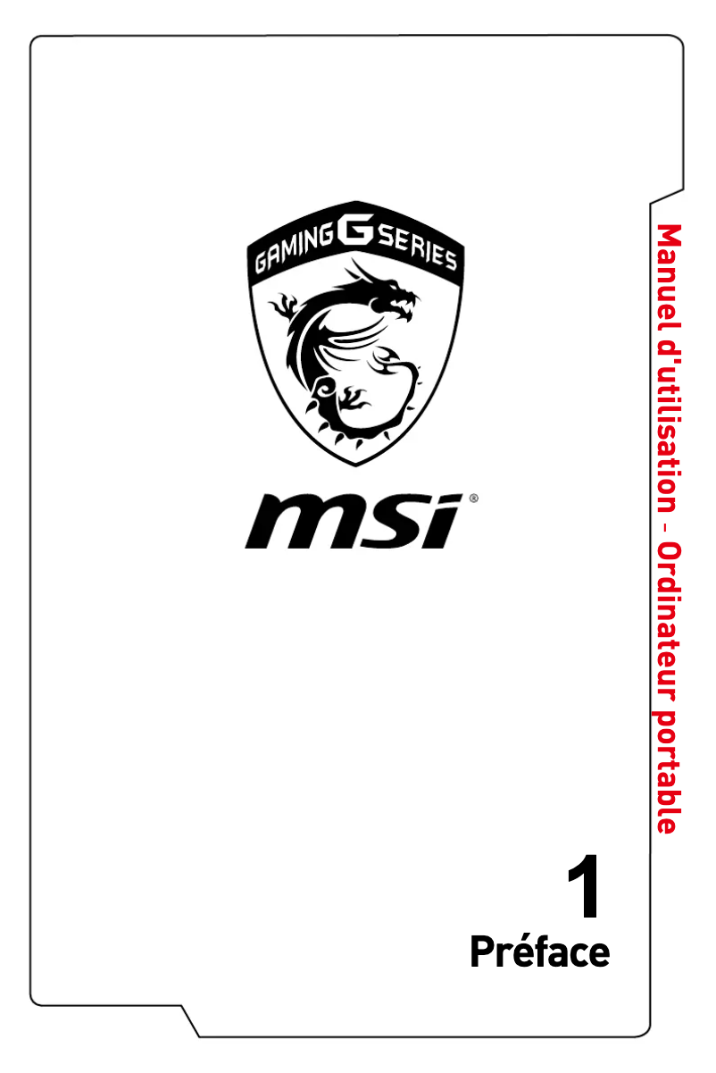Page 1 de la notice Manuel utilisateur MSI Gaming GP72