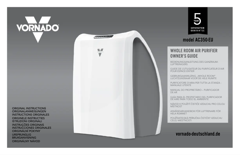 Página 1 del manual Manual de usuario Vornado AC350