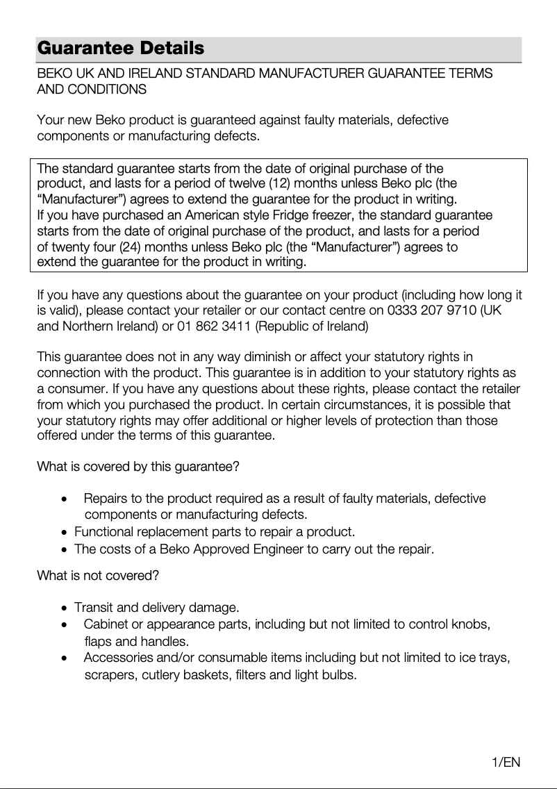 Image de la première page du manuel de l'appareil BBRIC21000X