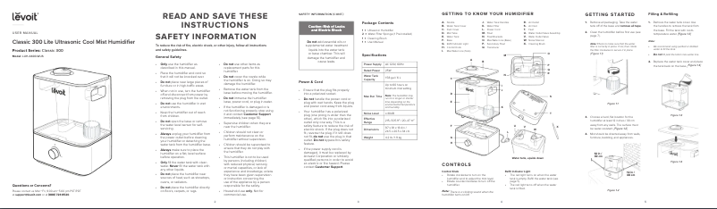Page n°1 - Manuel utilisateur Levoit Classic 300