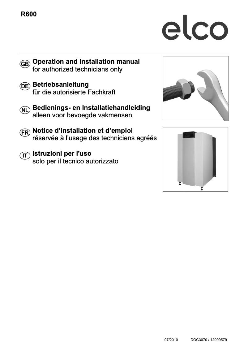 Page 1 de la notice Manuel utilisateur Elco LMS R600