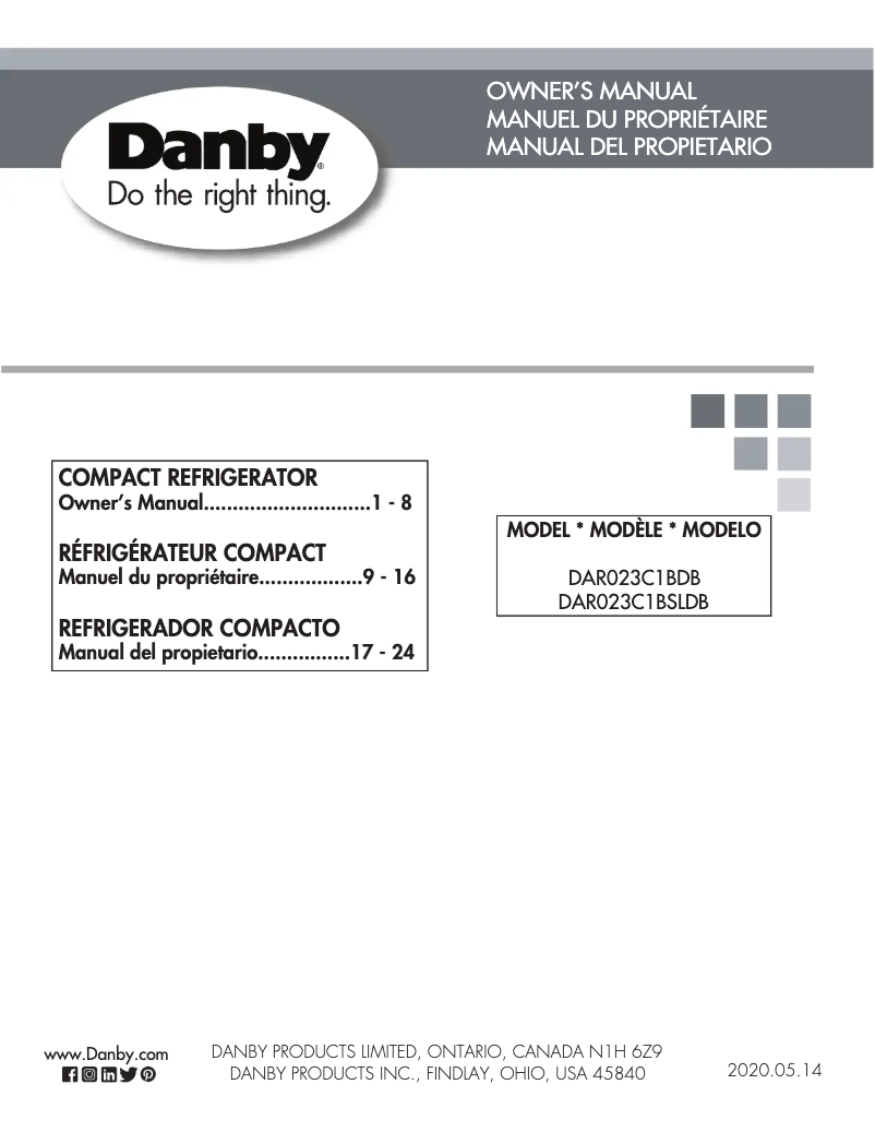 Página 1 del manual Manual de usuario Danby DAR023C1BSLDB