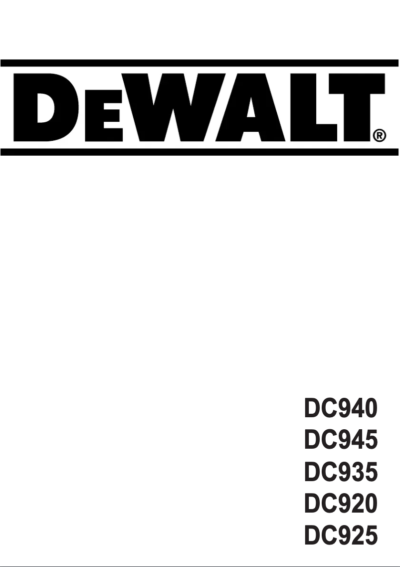 Page 1 de la notice Manuel utilisateur DeWalt DC930