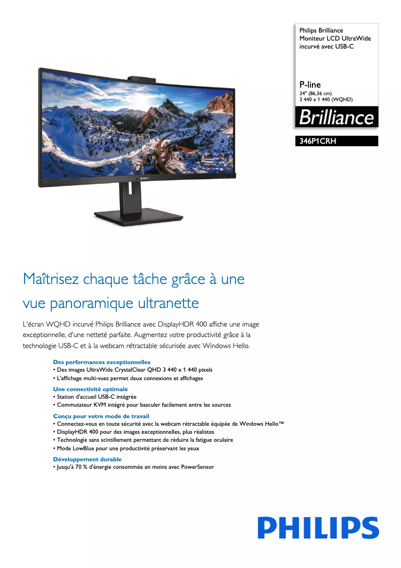 Image de la première page du manuel de l'appareil P Line 346P1CRH