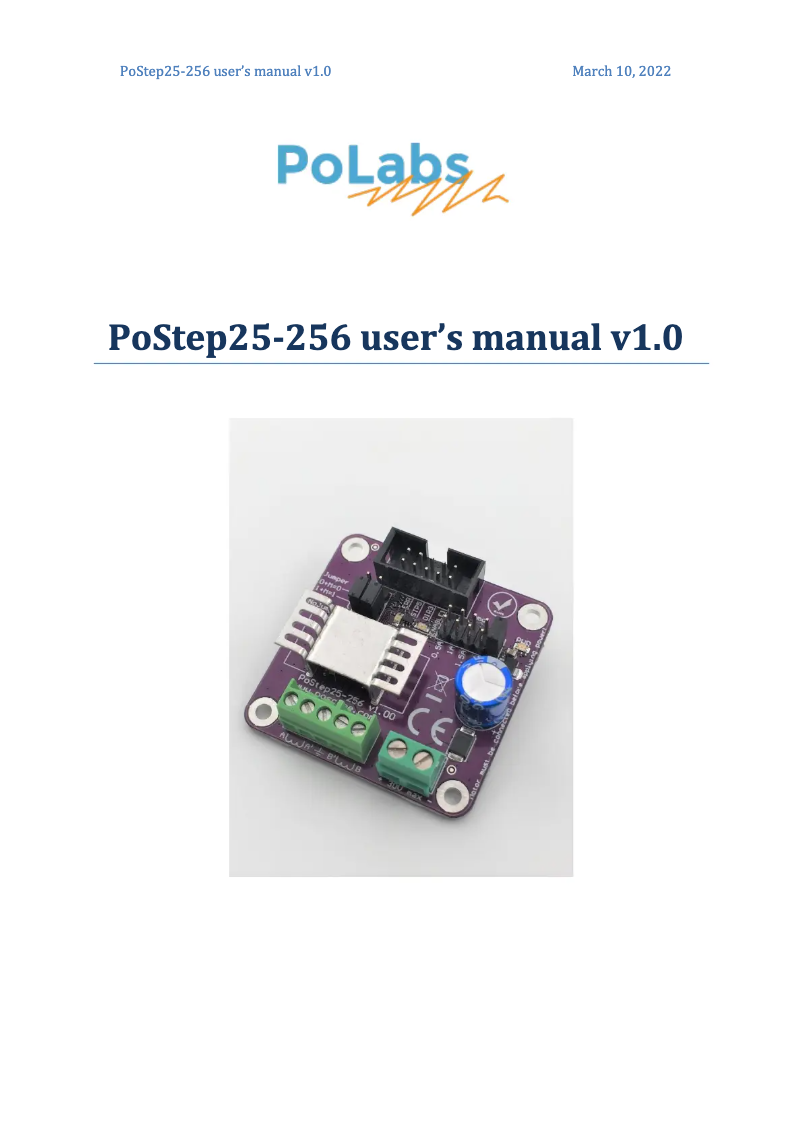 Page n°1 - Manuel utilisateur Joy-It PoStep25-256