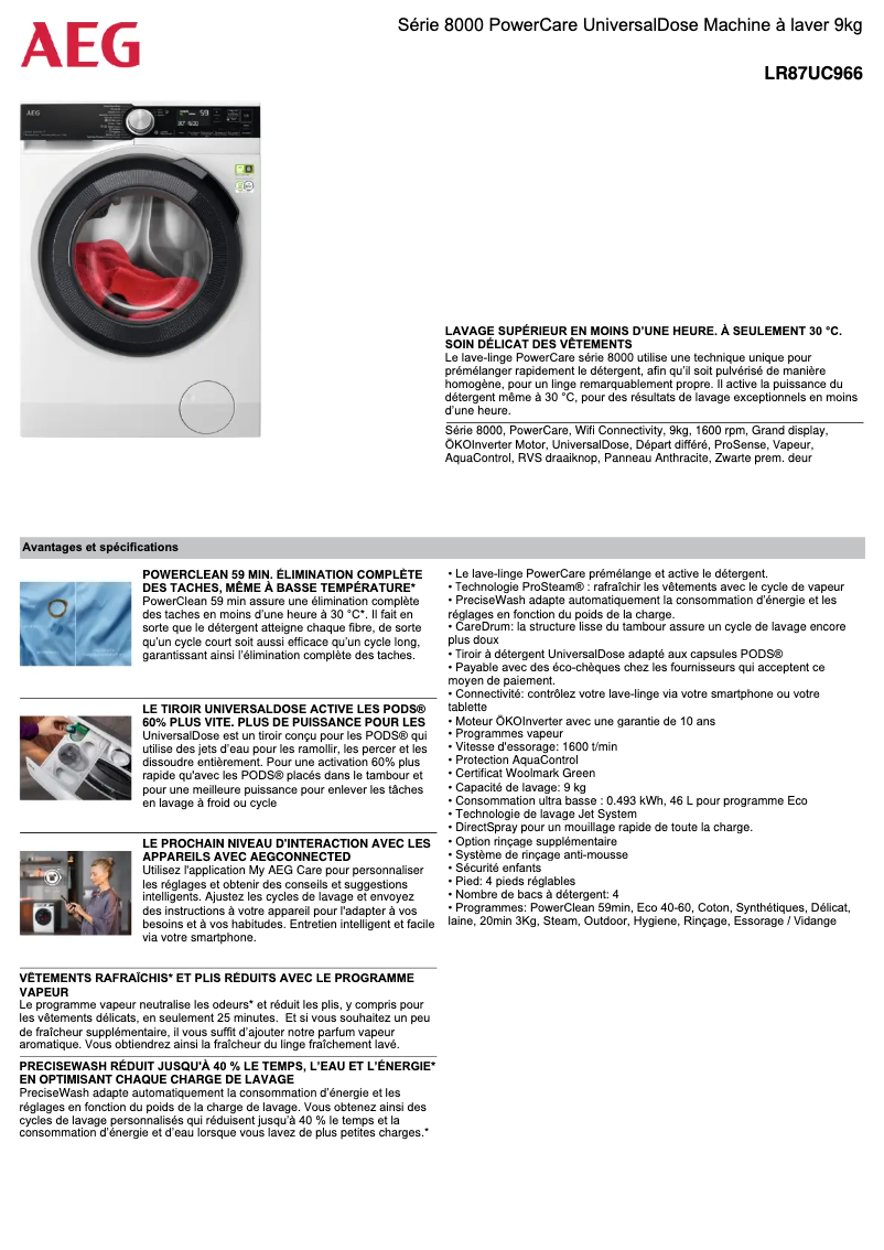 Image de la première page du manuel de l'appareil LR87UC966