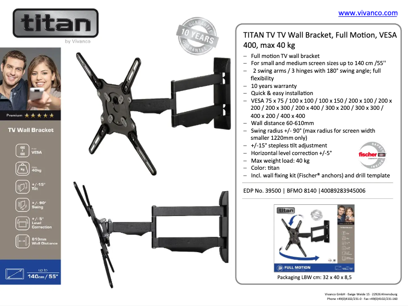 Page 1 de la notice Manuel utilisateur Titan BFMO 8140