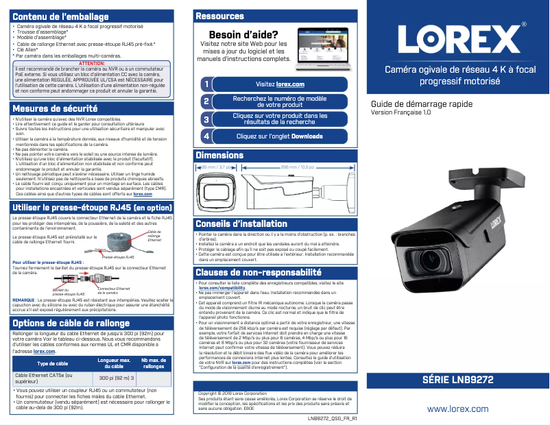 Página 1 del manual Manual de usuario Lorex LNB9272