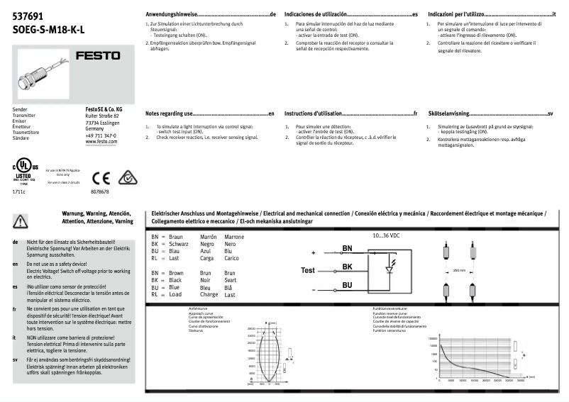 Image de la première page du manuel de l'appareil SOEG-S-M18-K-L