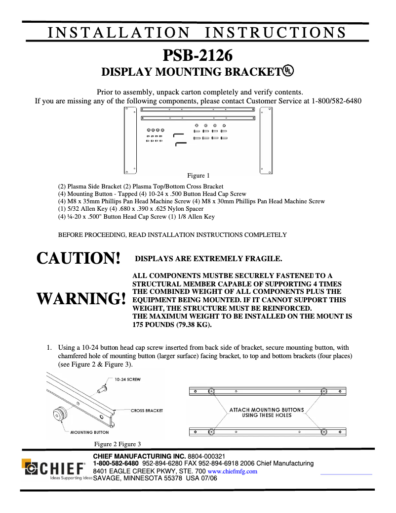 Page 1 de la notice Manuel utilisateur Chief PNR2126S