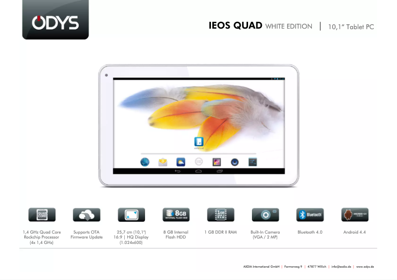 Page n°1 - Manuel utilisateur Odys Ieos Quad