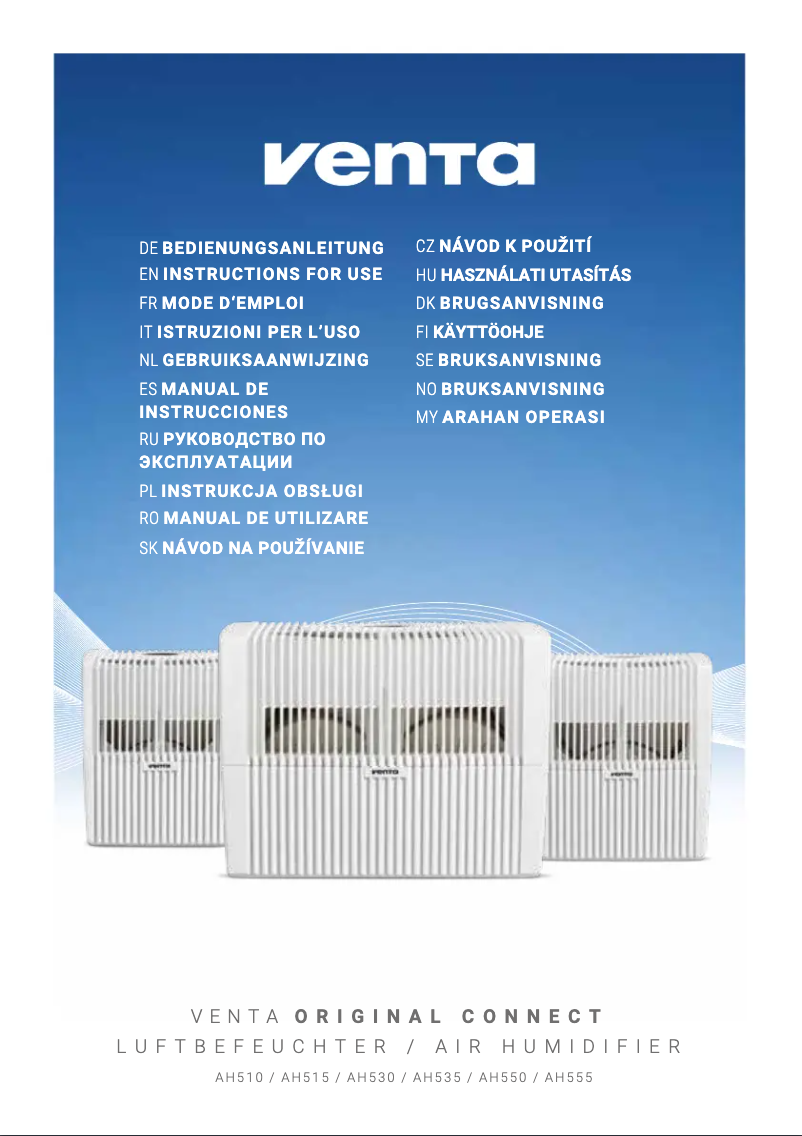 Page n°1 - Manuel utilisateur Venta AH555