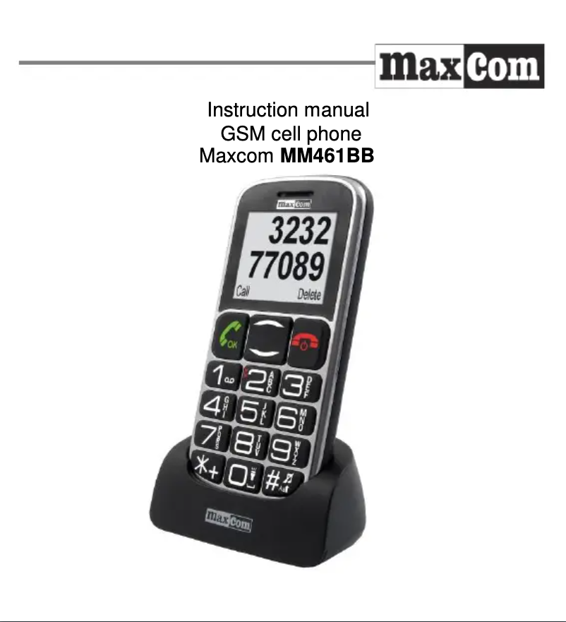 Page 1 de la notice Manuel utilisateur MaxCom MM461BB