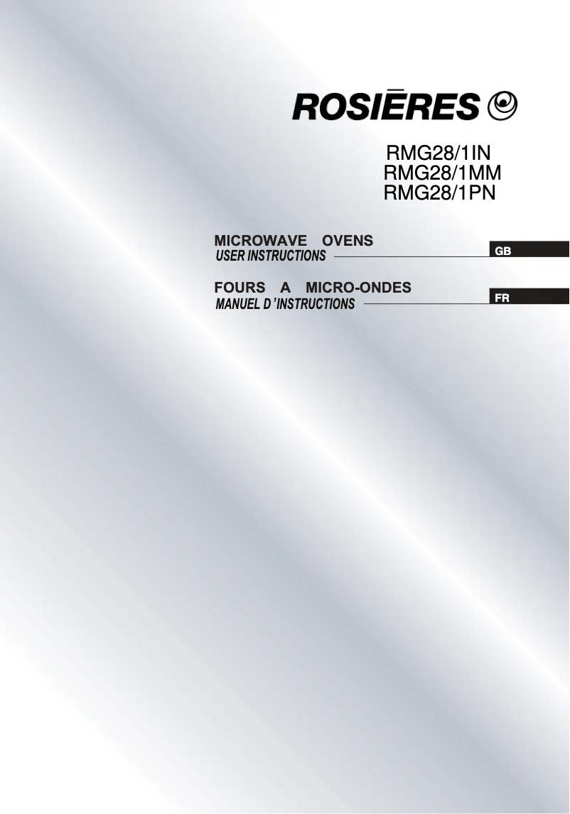 Page 1 de la notice Manuel utilisateur Rosieres RMG 28/1PN