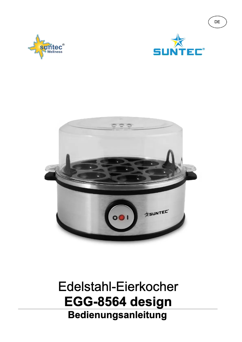 Page 1 de la notice Manuel utilisateur Suntec EGG-8564 design
