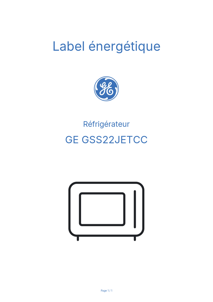 Image de la première page du manuel de l'appareil GSS22JETCC