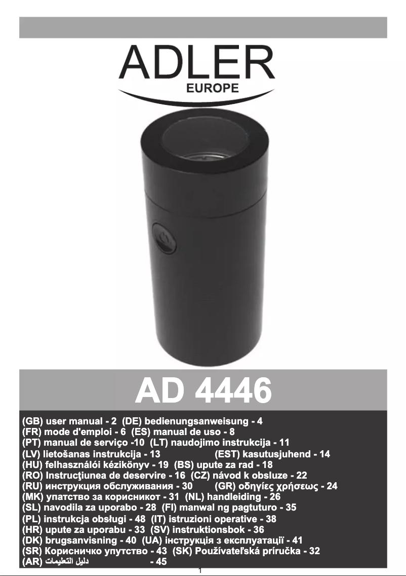 Page n°1 - Manuel utilisateur Adler AD 4446