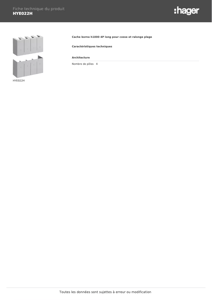 Image de la première page du manuel de l'appareil HYE022H