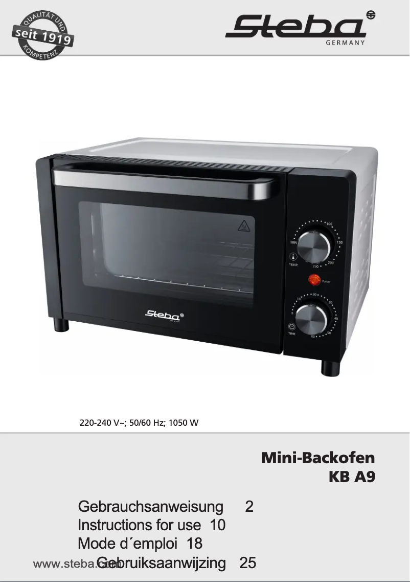 Image de la première page du manuel de l'appareil KB A9