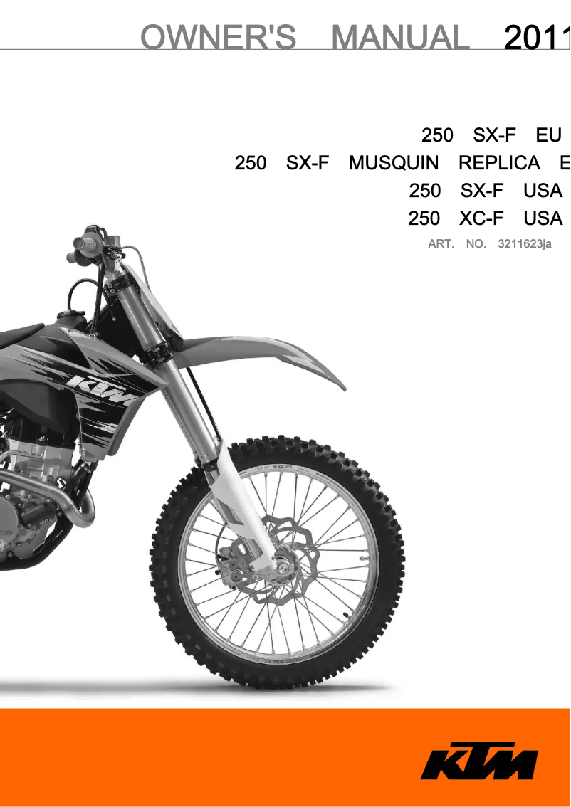 Página 1 del manual Manual de usuario KTM 250 SX-F (2011)