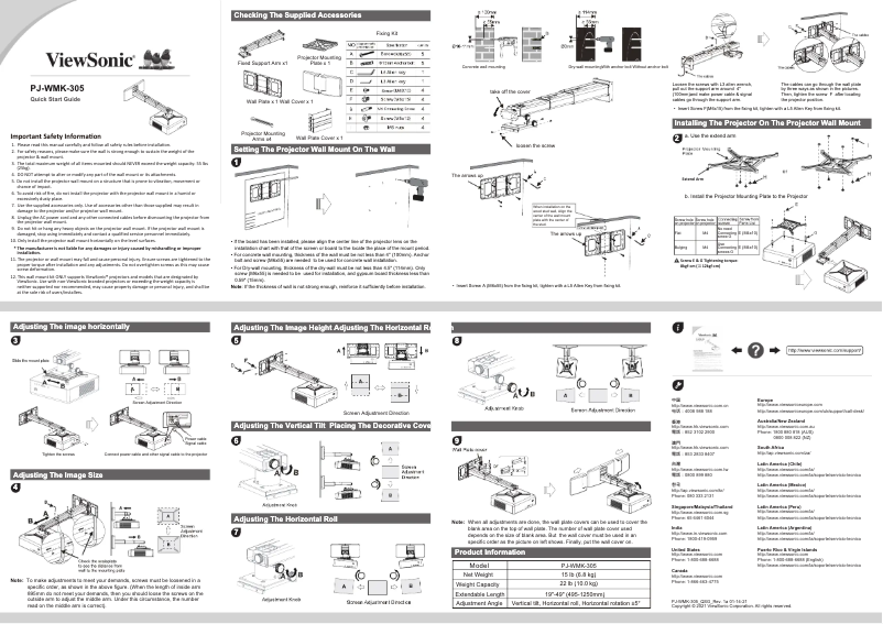 Page 1 de la notice Manuel utilisateur Viewsonic PJ-WMK-305
