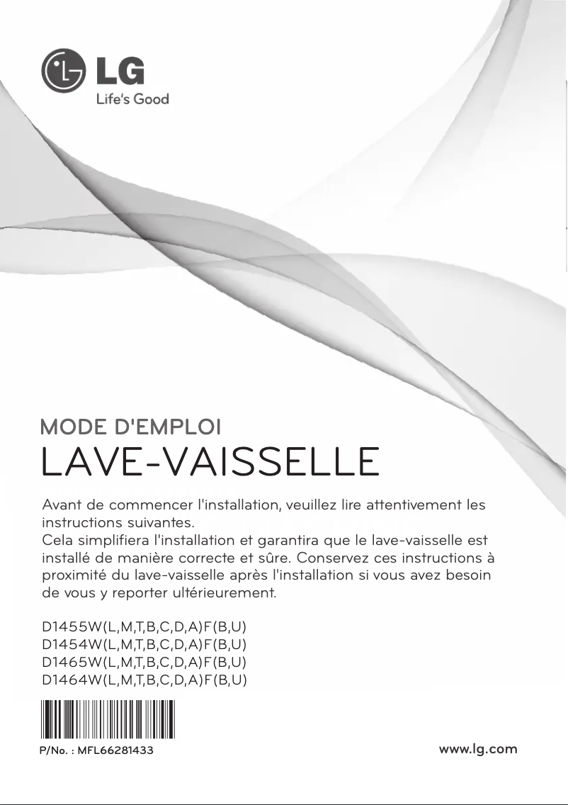 Image de la première page du manuel de l'appareil D1454CF