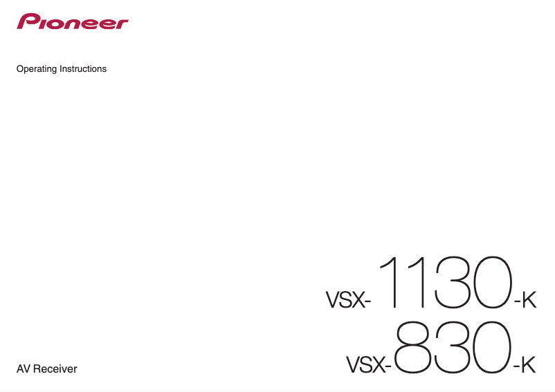 Image de la première page du manuel de l'appareil VSX-1130-K