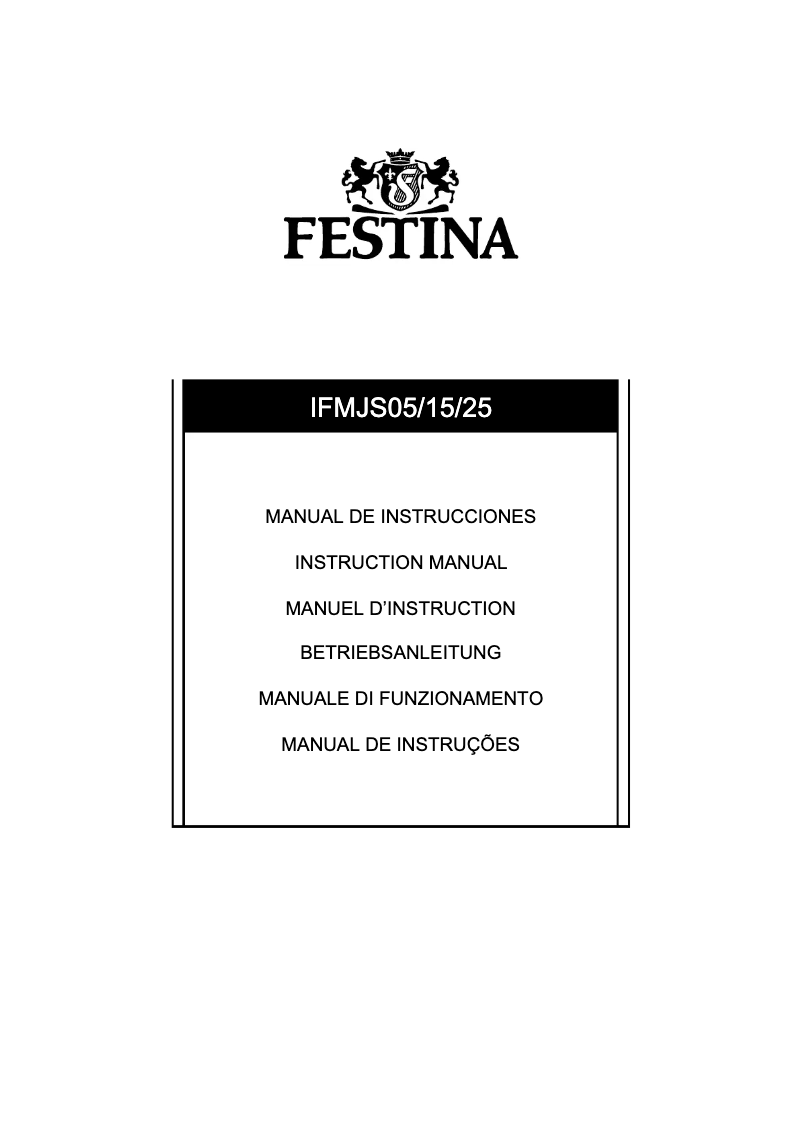 Page 1 de la notice Manuel utilisateur Festina F20377