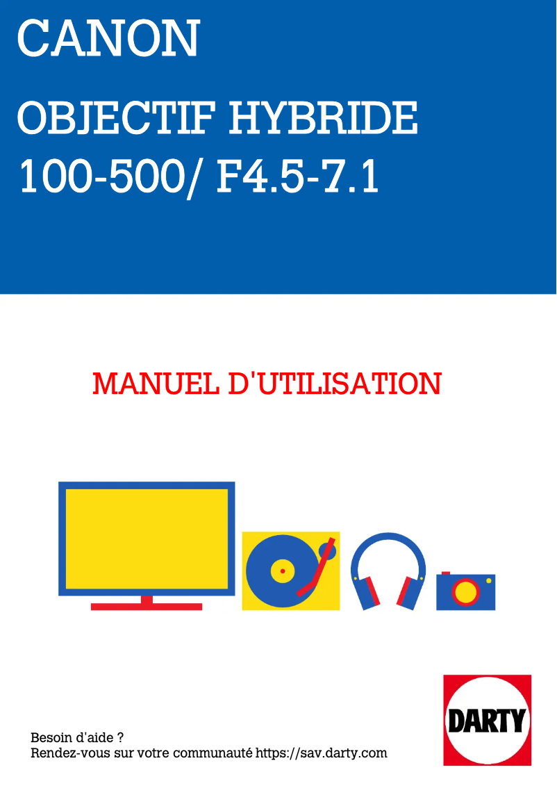 Image de la première page du manuel de l'appareil RF 100-500mm F4.5-7.1L IS USM
