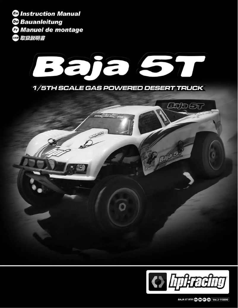 Image de la première page du manuel de l'appareil Baja 5T Desert Truck