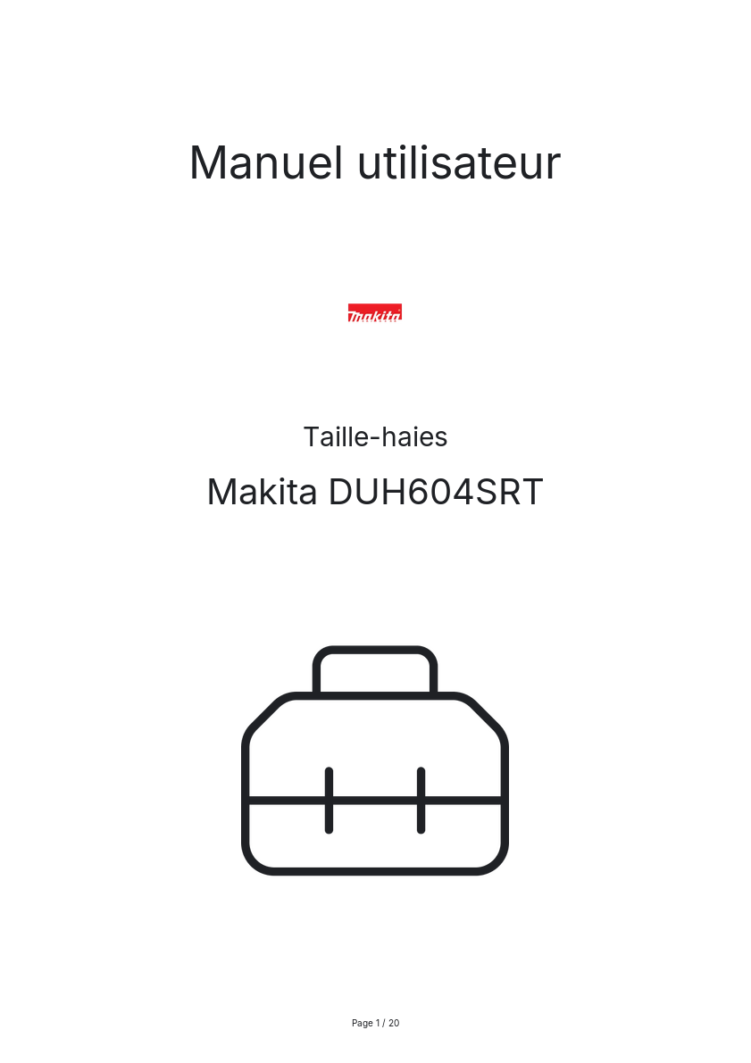 Image de la première page du manuel de l'appareil DUH604SRT