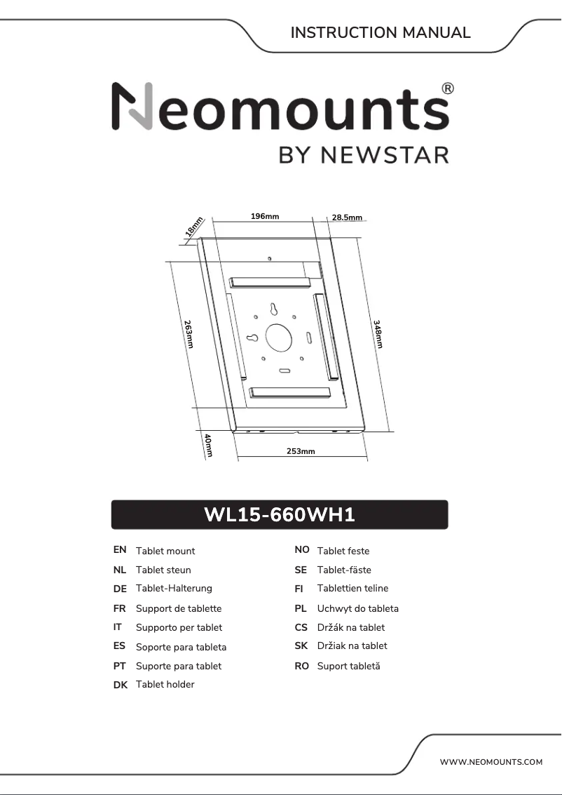 Image de la première page du manuel de l'appareil WL15-660WH1