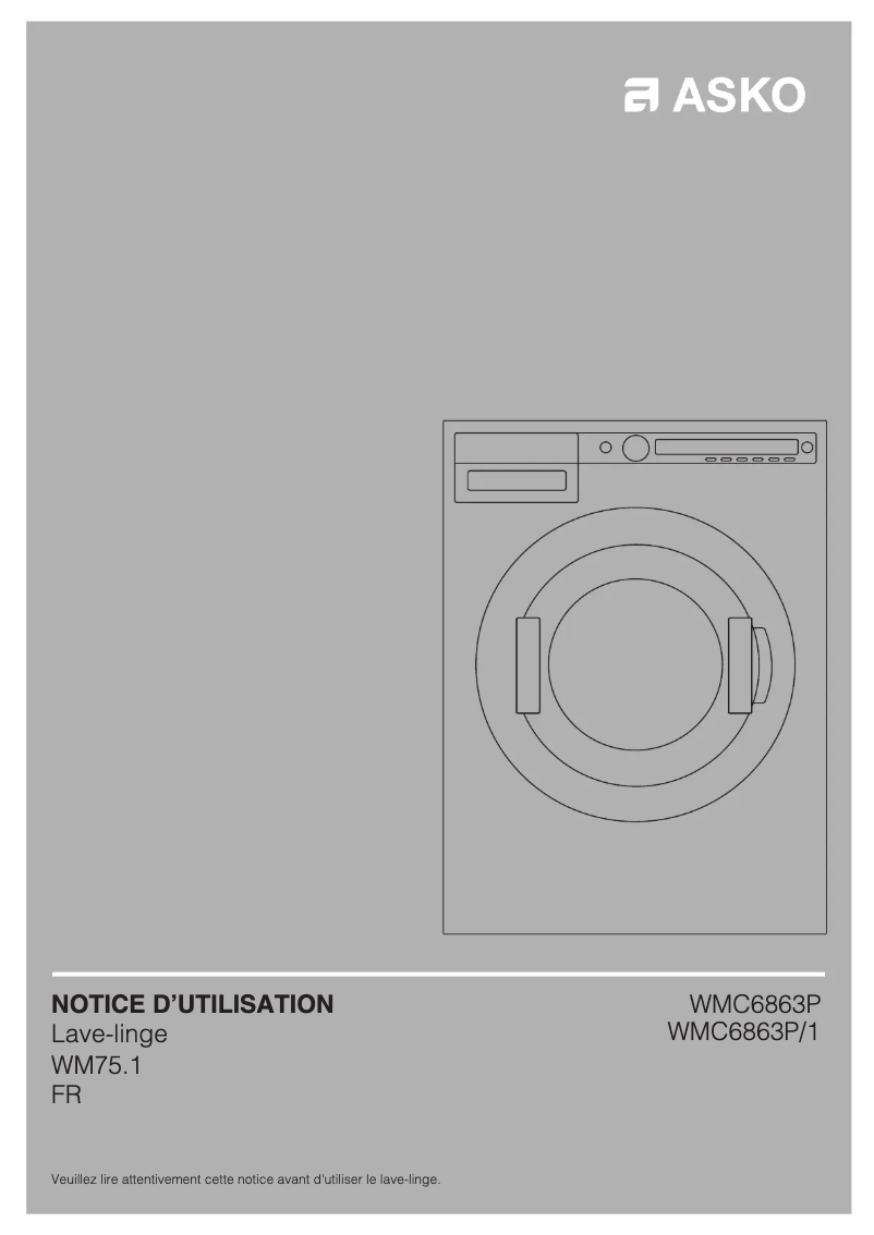 Página 1 del manual Manual de usuario Asko WMC6863P/1