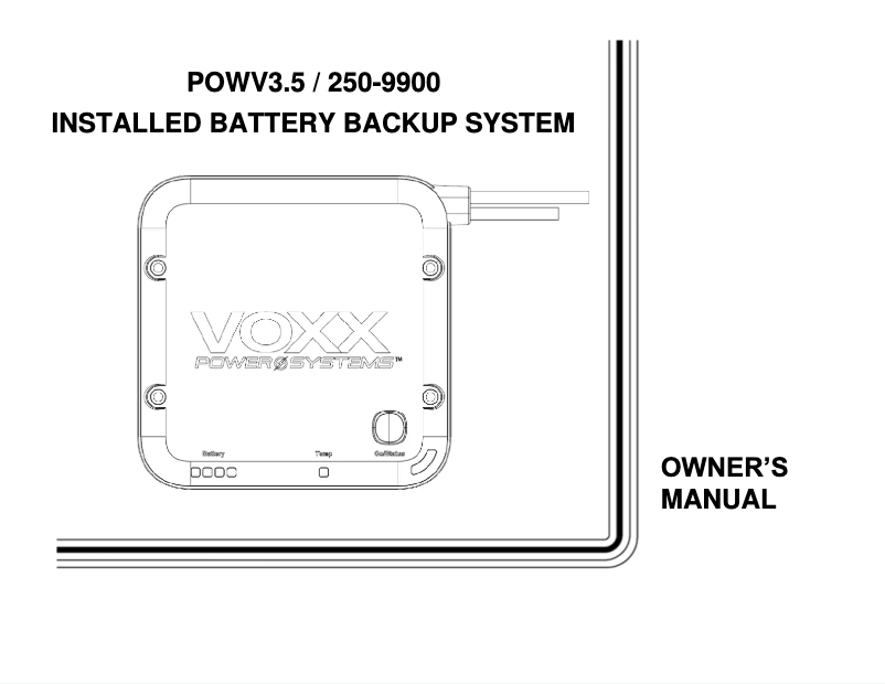 Page 1 de la notice Manuel utilisateur VOXX POWV3.5