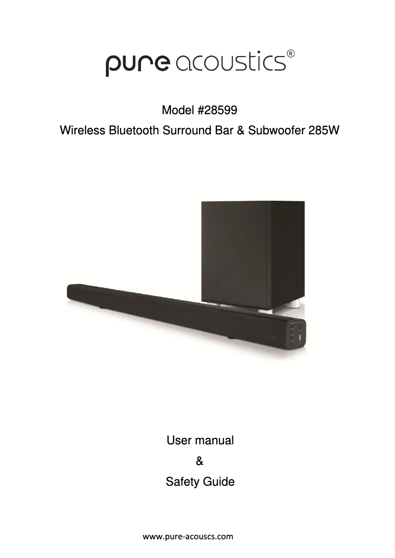 Image de la première page du manuel de l'appareil SBW-285