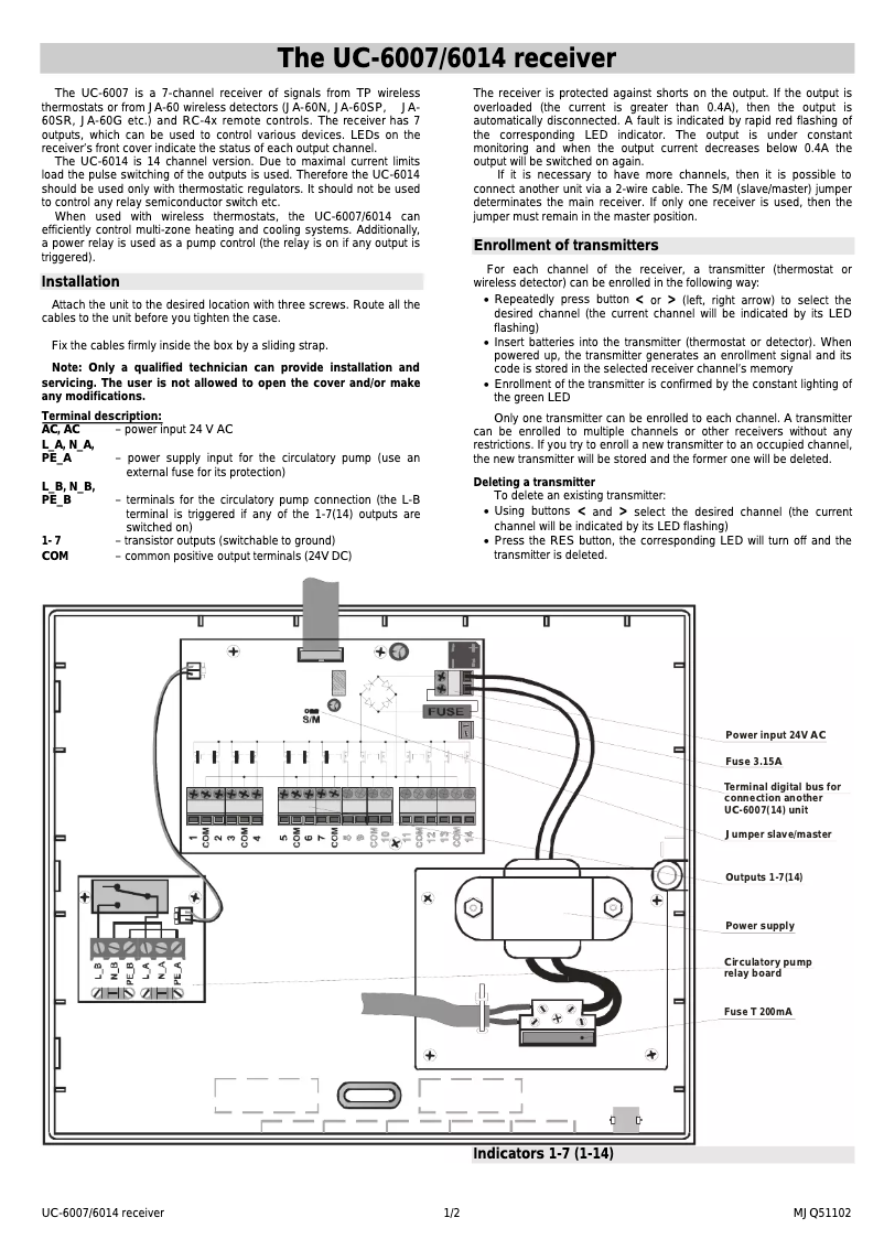 Page 1 de la notice Manuel utilisateur Joblotron UC-6014