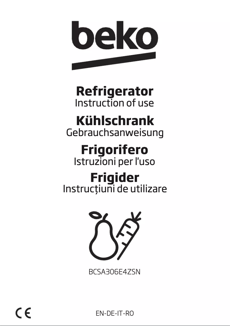 Page n°1 - Manuel utilisateur Beko BCSA306E4ZSN