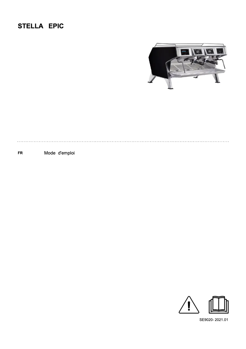 Page n°1 - Manuel utilisateur UNIC STELLA EPIC 3