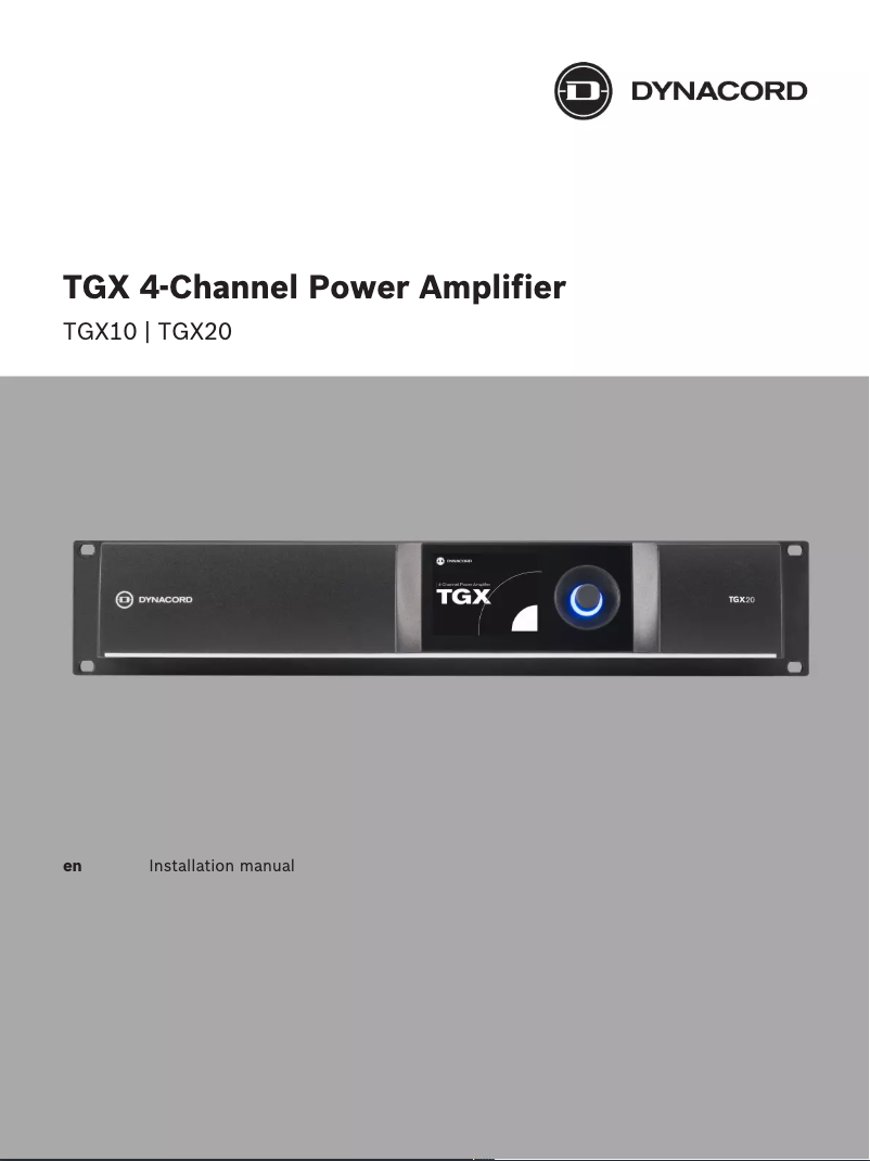 Page n°1 - Manuel utilisateur Dynacord SR20TGX System Rack